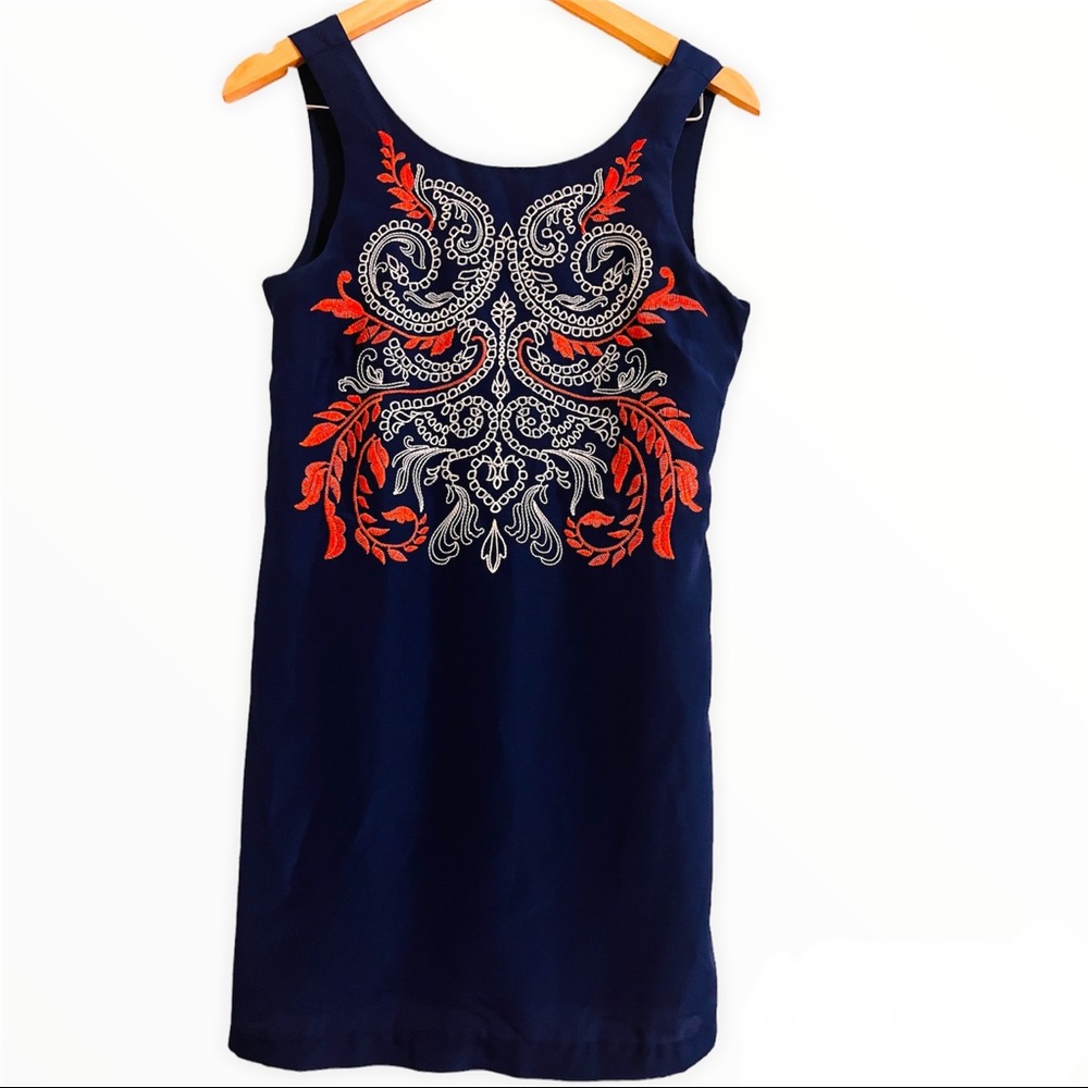 Francesca’s Alya Embroidered Mini Shift Dress
